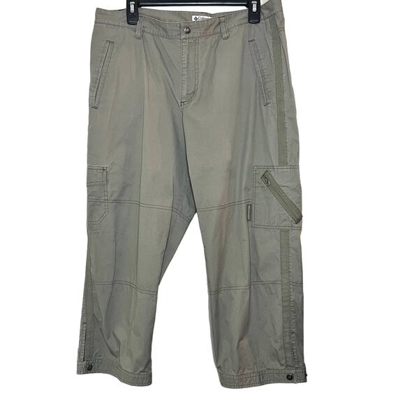 Columbia Womens Capri Pants Solid Brown Mid Rise Cargo Pockets 100% Cotton 12 - Picture 1 of 5